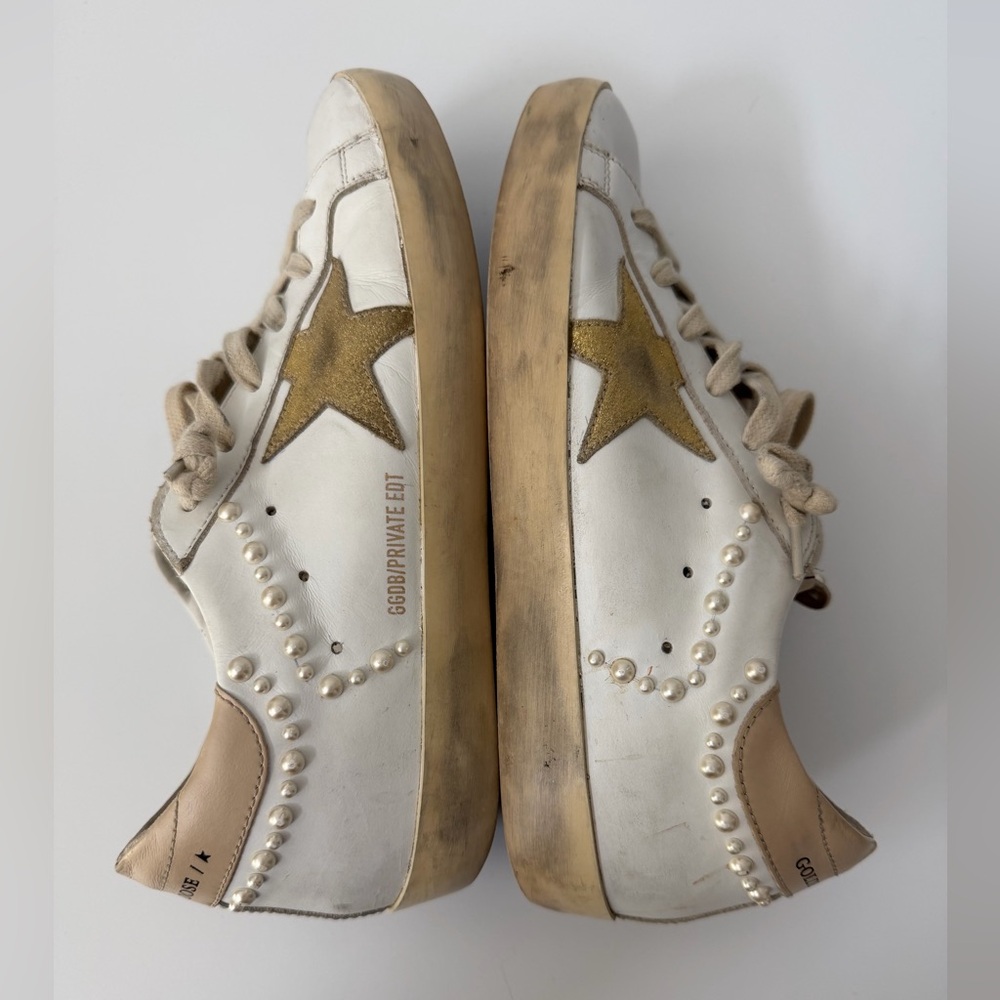 Golden Goose Superstar Pearly Low-Top Sneakers, Size 38 - Picture 8 of 13